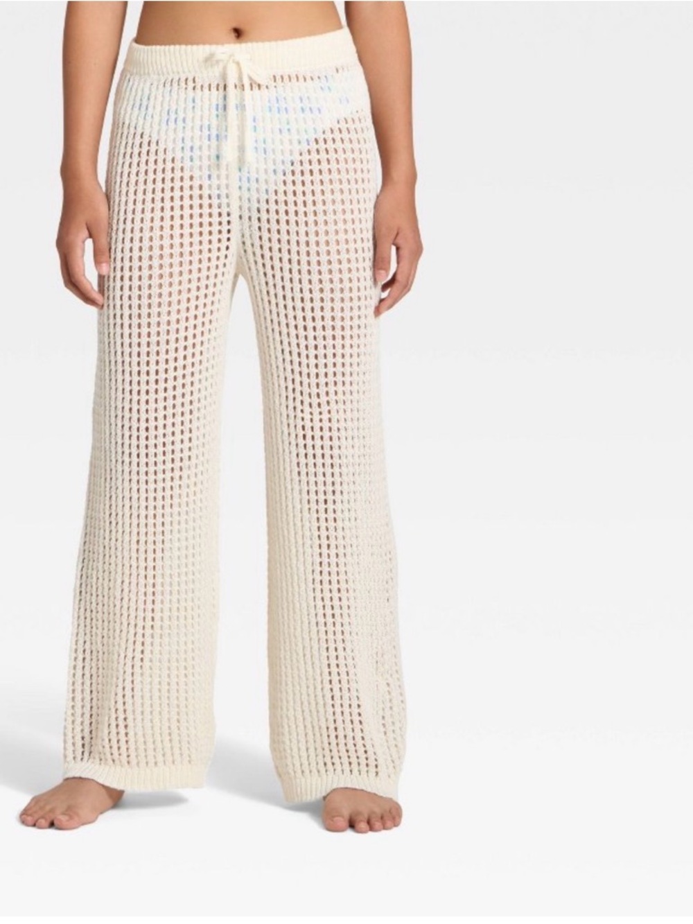 art class Cream Crochet Knit Beach Pants NWT